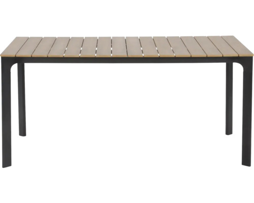 Rechthoekige tuintafel met lattenbodem en metalen frame