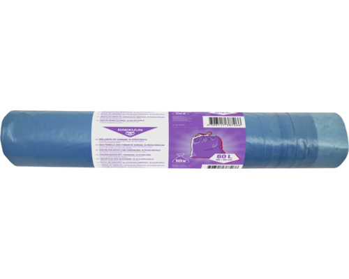 Rol vuilniszakken met trekband, 60 liter, 10 stuks