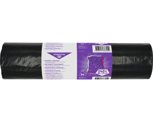 Rol afvalzakken, 5 stuks, 240 liter