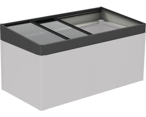 BIOHORT Opzetstuk voor plantenbak formaat 2x1 donkergrijs metallic 200x101x23 cm Vrieskist met glazen deksel