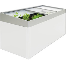 Hoge plantenbak met broeibakopzetstuk en beplanting