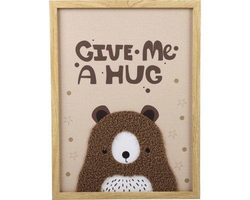 Fotolijst met berendecoratie en de tekst Give Me a Hug
