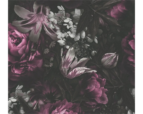 A.S. CRÉATION Zelfklevend behang Pop up Panel 39412-1 bloemen zwart roze grijs Behang met bloemmotief