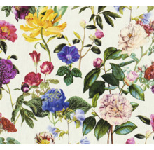 Bloemenbehang met rozen, hortensia's en andere bloemen