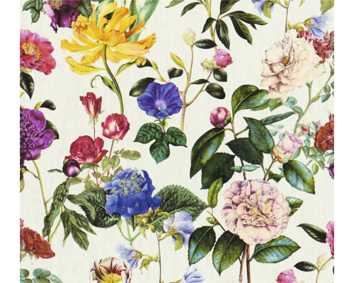 Bloemenbehang met rozen, hortensia's en andere bloemen
