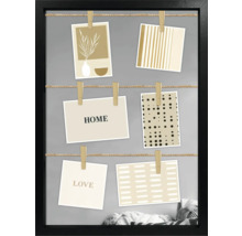 Decoratieve fotolijst met touwtjes en kleine wasknijpers om foto''s of kaarten op te hangen