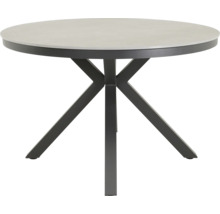 Ronde tafel met tafelblad en metalen poten