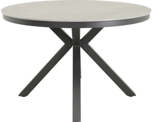 Ronde tafel met tafelblad en metalen poten