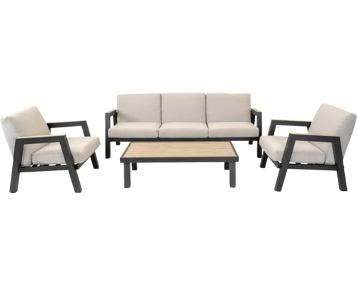 Tuinmeubelset met bank, twee stoelen en tafel