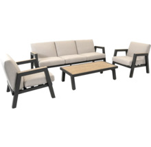 Tuinmeubelset met bank, fauteuils en tafel