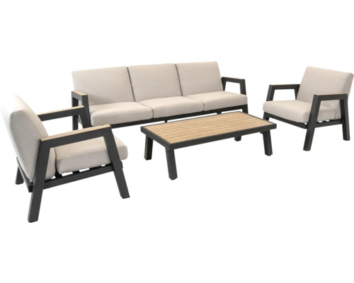 Tuinmeubelset met bank, fauteuils en tafel