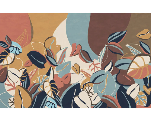 KOMAR Fotobehang vlies P262-VD4 Pure 2 Audry 400x250 cm Abstract bladerdessin voor wanddecoratie