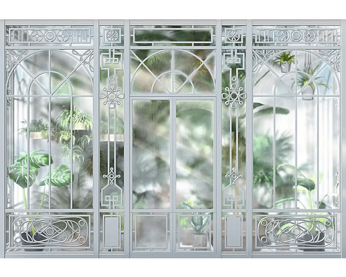 Glazen scheidingswand met planten