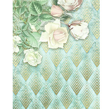 Decoratief behang met rozen en geometrisch patroon