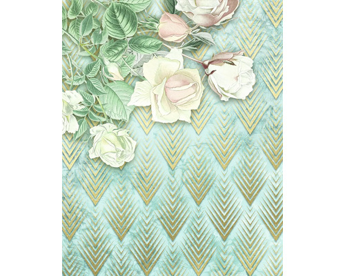 Decoratief behang met rozen en geometrisch patroon