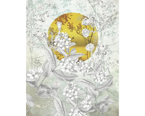 Illustratie van bladeren en bloemen voor een cirkel