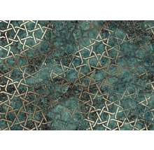Behang met geometrisch patroon op gemarmerde achtergrond