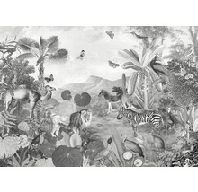 Illustratie van een landschap met verschillende dieren