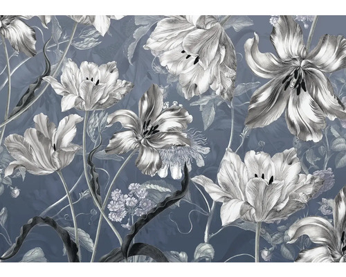 Bloemenbehang met tulpenpatroon