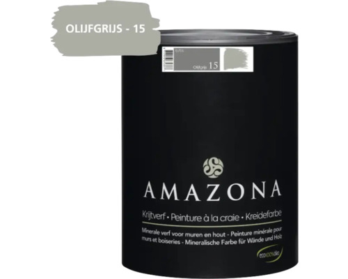 AMAZONA Krijtverf olijfgrijs 750 ml Amazonas krijtverf Olijfgrijs 15 voor muren en hout