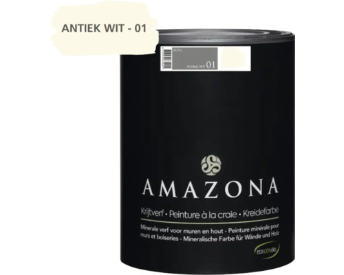 Amazona krijtverf voor muren en hout, antiek wit 01