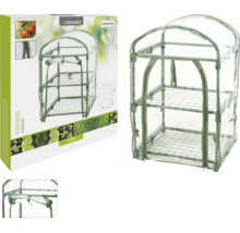 Mini-kas met drie niveaus en transparante afdekking