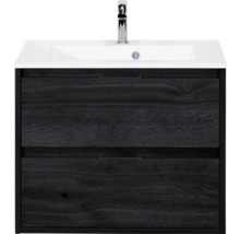 Wastafelonderkast met twee laden, wastafel en kraan