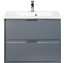 Wastafelonderkast met twee laden, wastafel en kraan