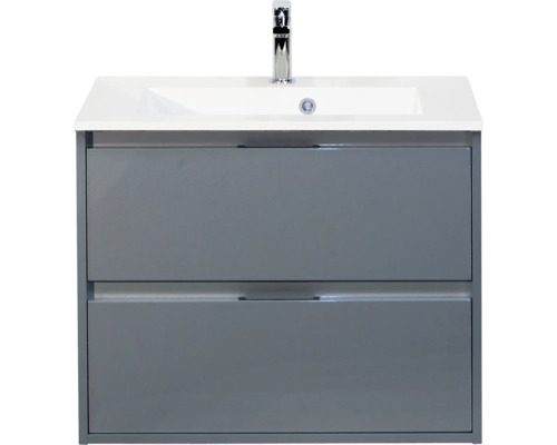 SANOX Badkamermeubelset Porto ice green 70 cm met twee lades incl. kunststenen wastafel met één kraangat Wastafelonderkast met twee laden, wastafel en kraan