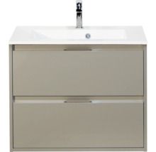 Wastafelonderkast met twee laden, wastafel en kraan