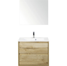 Wastafelmeubel met onderkast, spiegel en kraan voor de badkamer