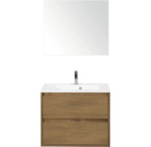 Wastafelcombinatie met spiegel, wastafel, kraan en onderkast