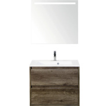 Wastafelmeubel met wastafel, kraan en spiegel