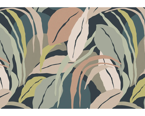 Behang met abstract bladerpatroon
