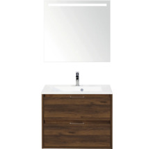 Wastafelmeubel met onderkast en spiegel voor de badkamer.