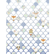 Behang met diermotieven en schubbenpatroon