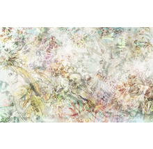 Abstract patroon met bloemen en letters