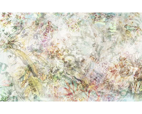 Abstract patroon met bloemen en letters