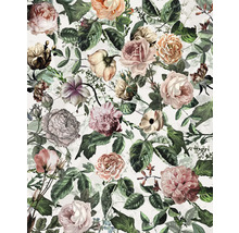 Bloemenbehang met rozen en bladeren