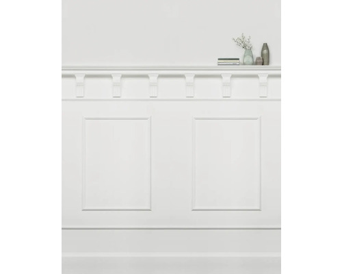 Wandpaneel met sierlijsten en plank voor decoratie