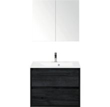 Wastafelmeubel met onderkast en spiegelkast voor de badkamer