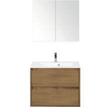 Wastafelmeubel met spiegel, onderkast met twee laden en kraan