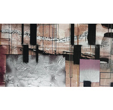 Abstract schilderij met geometrische vormen en texturen
