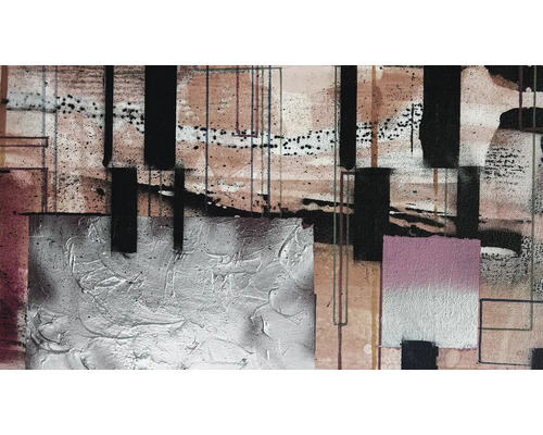 Abstract schilderij met geometrische vormen en texturen