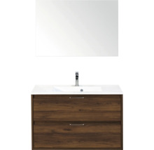 Wastafelcombinatie met spiegel, wastafel en onderkast met laden