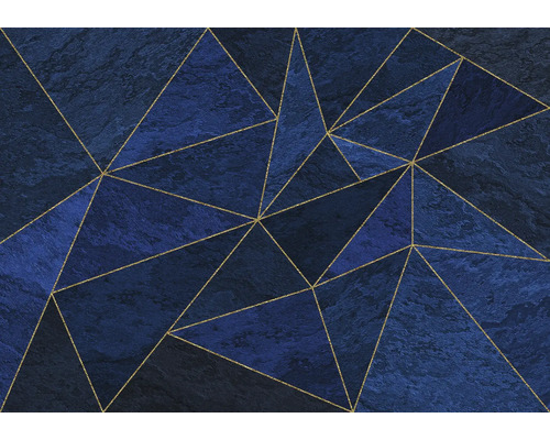 Geometrisch behangpatroon met driehoeken en gouden lijnen