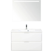 Wastafelmeubel met onderkast en verlichte spiegel voor de badkamer