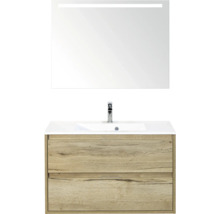 Wastafelmeubel met onderkast, wastafel en spiegel