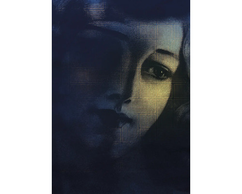 Abstract portret van een vrouw met een geometrisch patroon
