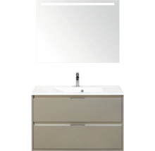 Wastafelcombinatie met LED spiegel en twee lades